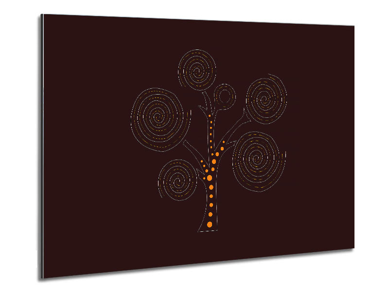 Aboriginal Tree 3 artwork printed on brushed aluminium dibond, showcasing vibrant colors and intricate details.